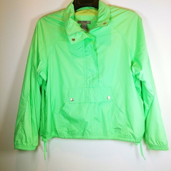 Women OLEG CASSINI 2 Piece Windbreaker and Pants green Yacht Style Vented P L - Picture 2 of 11